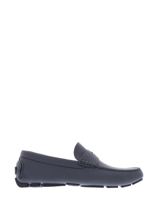 Dior Blue Logo Detailed Slip-On Loafers for men