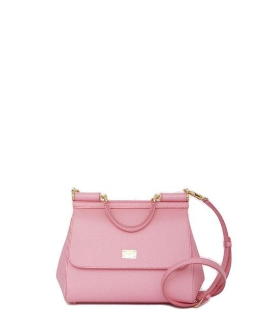 Dolce & Gabbana Pink Medium Sicily Shoulder Bag