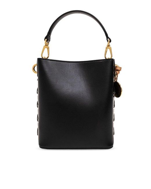 Stella McCartney Black Lace-up Bucket Shoulder Bag