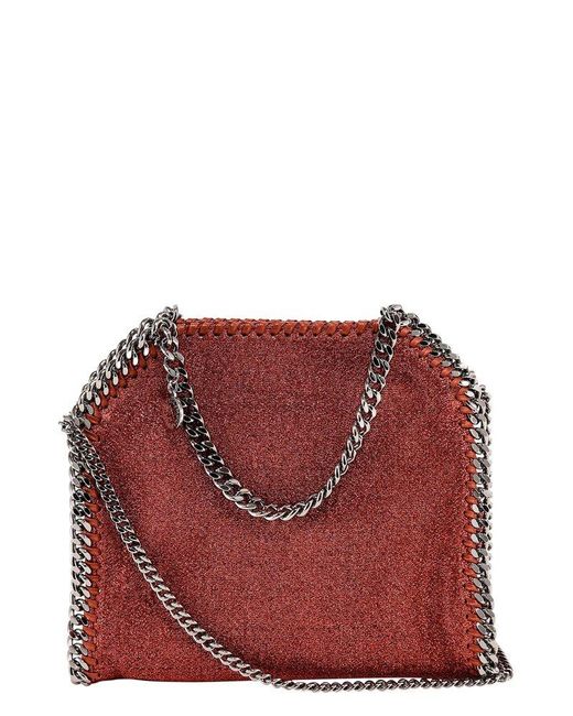 Stella McCartney Red Falabella Mini Glitter Tote Bag