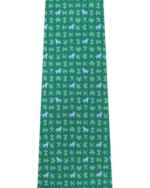 Ferragamo Green Silk Tie, for men