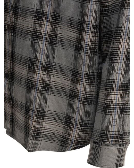 Stussy Black Motif Plaid Shirt for men