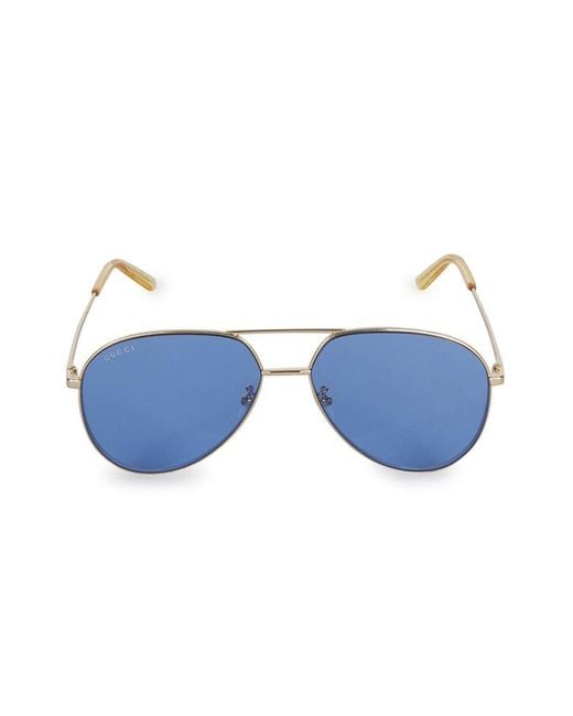 Gucci Blue Aviator Frame Sunglasses