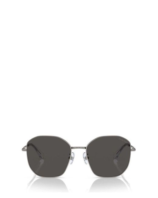 Swarovski Gray Round Frame Sunglasses
