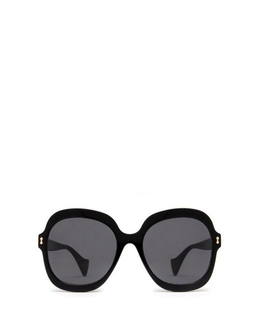 Gucci Oval Frame Sunglasses in Black Lyst