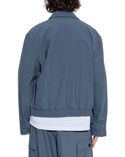 Marni Blue Logo Embroidered Jacket for men