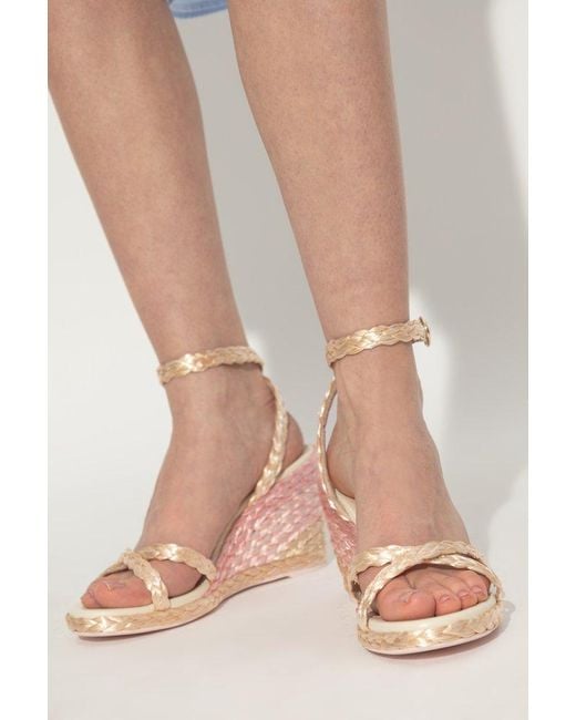 Sophia Webster Pink Braided Wedge Sandals