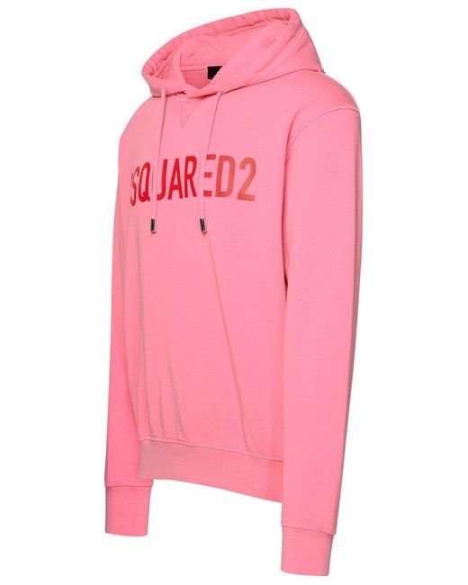 DSquared² Pink Cotton Hoodie for men