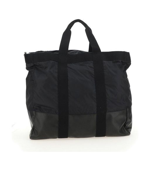 Saint Laurent Black City Logo Patch Tote Bag for men