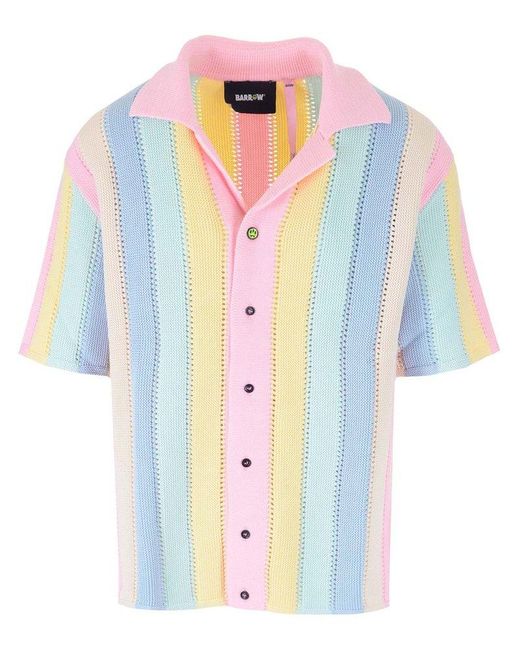 Barrow Blue Striped Button-up Knitted Cardigan for men