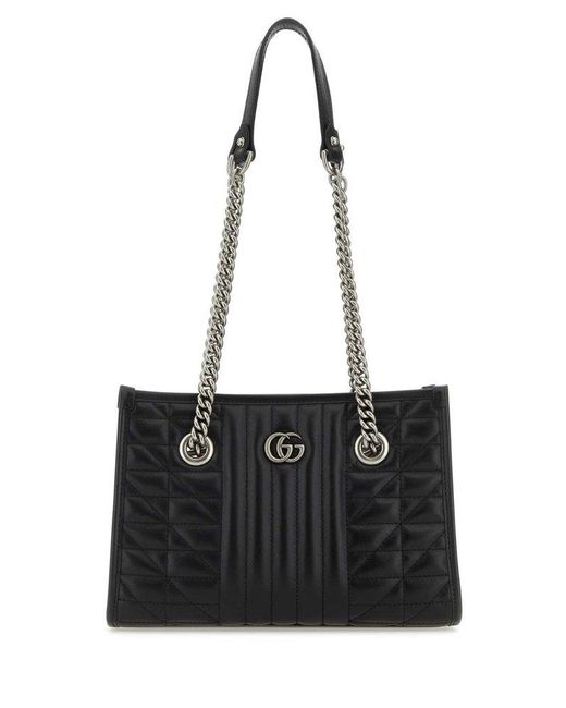 Gucci Black GG Marmont Small Tote Bag