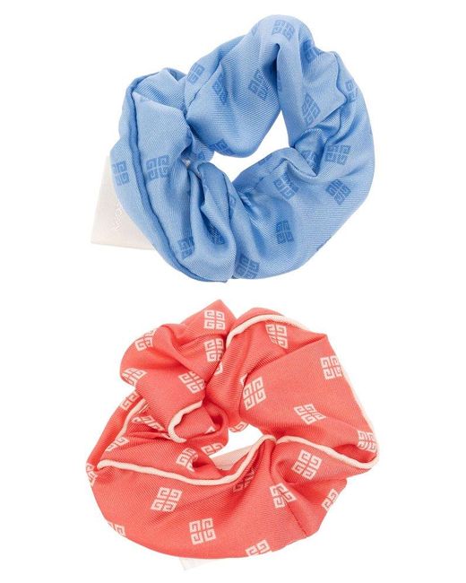 Givenchy Blue Silk Scrunchie Set,