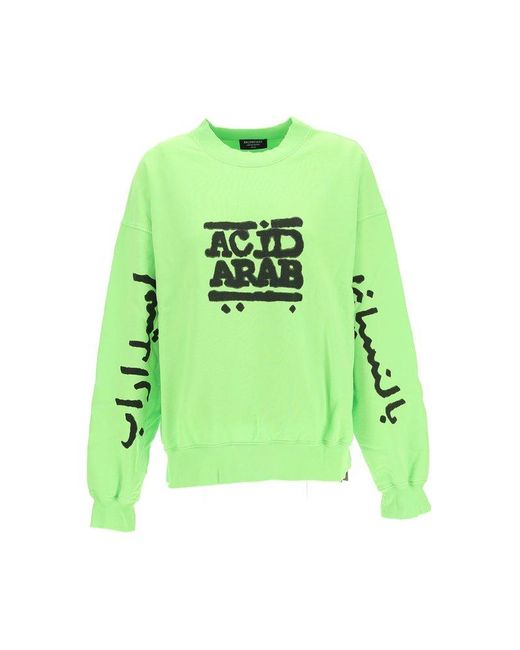 Balenciaga Green Music Acid Arab Merch Crewneck Sweatshirt