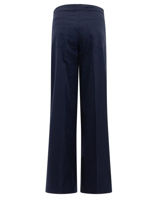 パンツ Etro Blue Cotton Straight Trousers With Buttons Etro Cotton Trousers For in Blue | Lyst