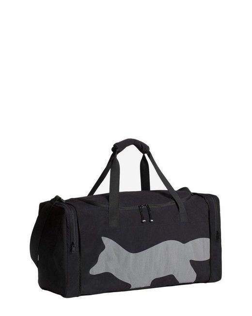 Maison Kitsuné Black Flash Fox Zipped Weekender Bag