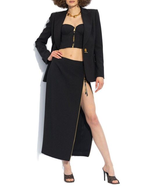 Moschino Black Skirt With Slit,