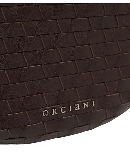 Orciani Brown Dumpling Woven Midi Shoulder Bag