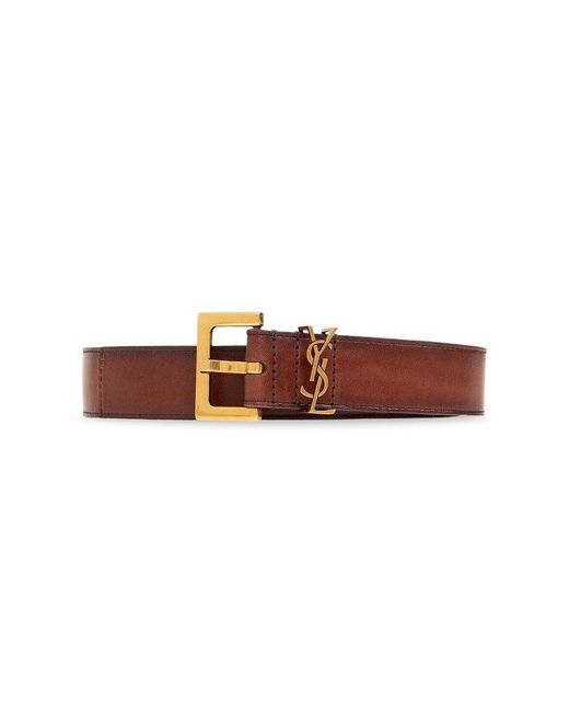 Saint Laurent Brown Leather Belt,