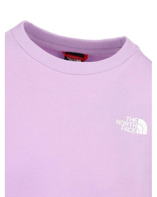 The North Face Purple Logo Printed Crewneck Sweatshirt