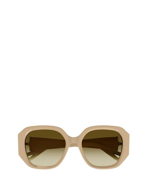 Chloé White Square Frame Sunglasses