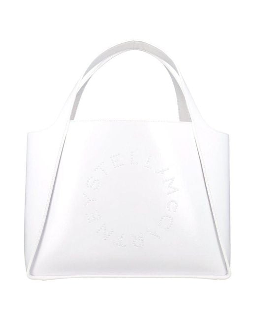 Stella McCartney Stella Logo Crackle Alter Mat Tote Bag in White | Lyst