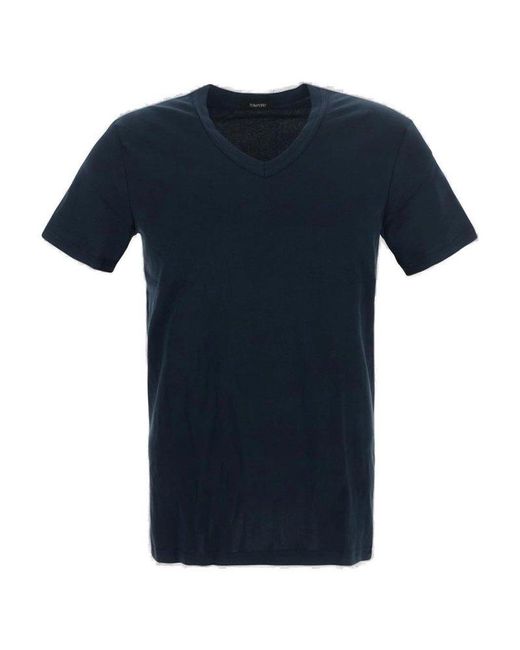 Tom Ford Blue Slim Fit Crewneck T-shirt for men