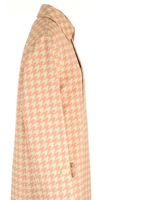Burberry Natural Check-pattern Long Sleeved Coat