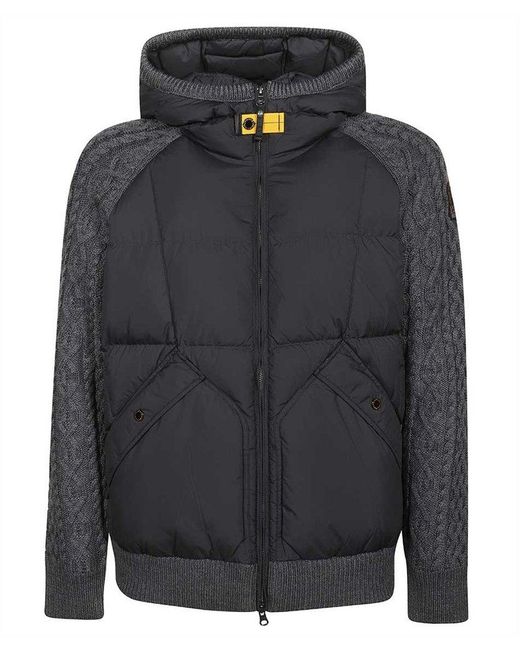 Parajumpers Black Techno Fabric Padded Jacket for men