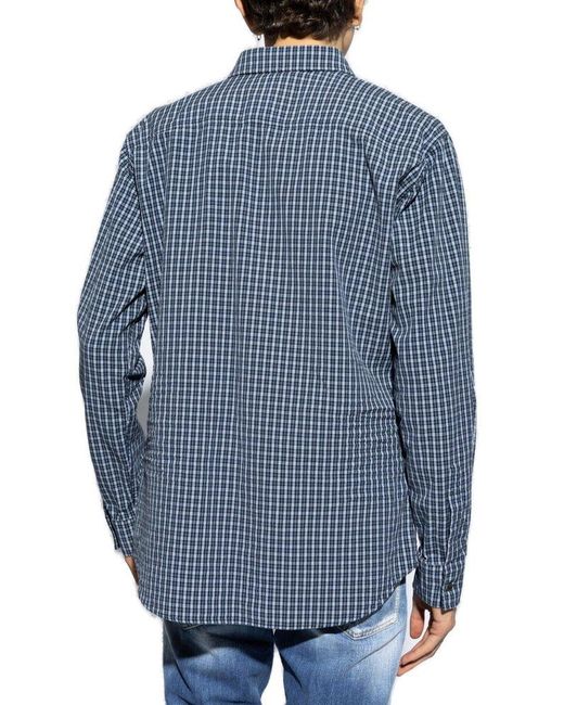 DSquared² Blue Plaid Pattern Shirt for men