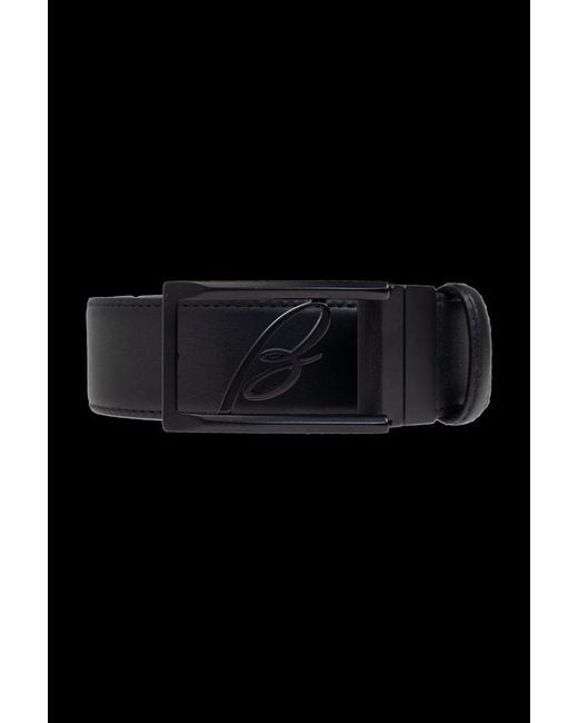 Brioni Black Signature Buckle Belt for men