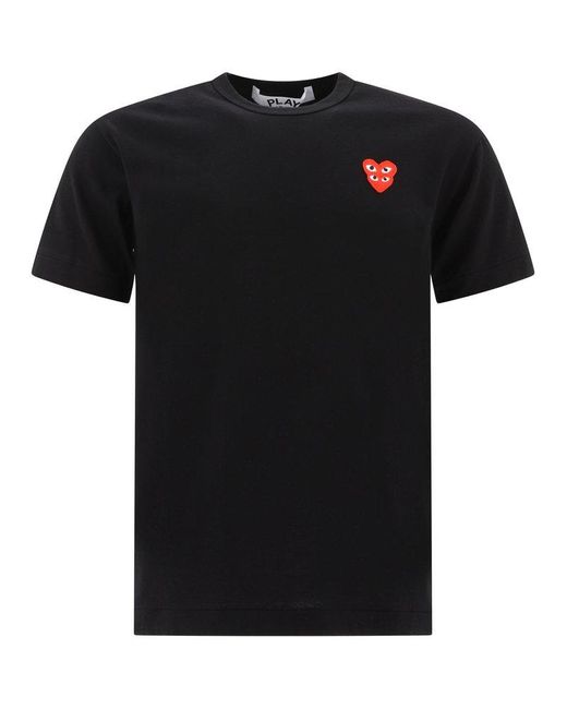 COMME DES GARÇONS PLAY Black "Double Heart" T-Shirt for men