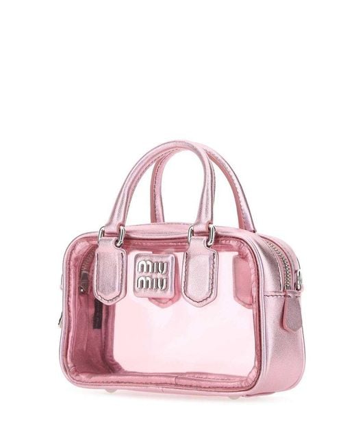 Miu Miu Pink Leather And Pvc Mini Handbag