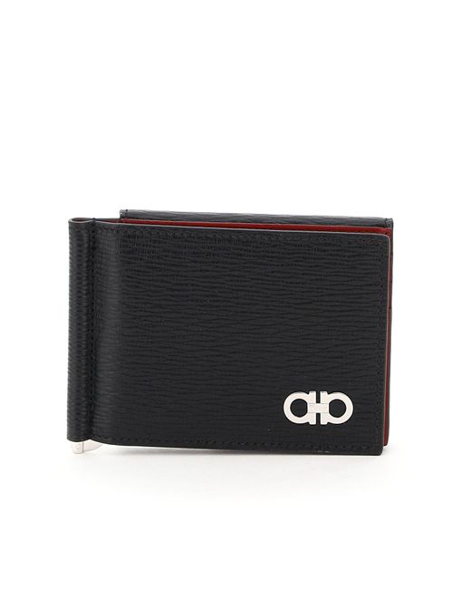 Ferragamo Gancini Wallet Money Clip in Black for Men | Lyst