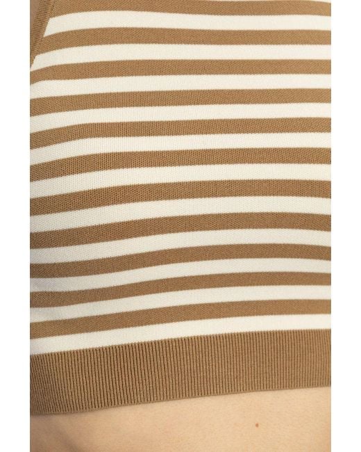 Max Mara Natural Striped Halter Top