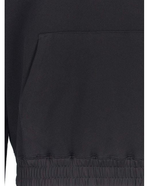 Saint Laurent Blue Logo Embroidered Long-Sleeved Hoodie for men