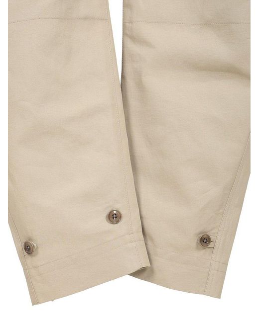 Lemaire Cotton And Linen Pants in Natural | Lyst