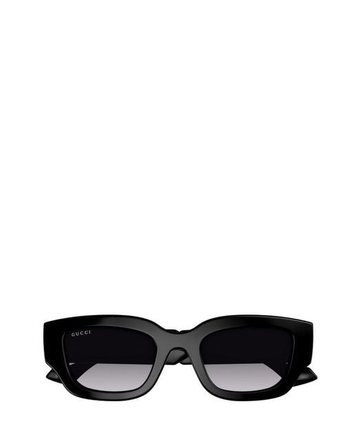 Gucci Black Rectangle Frame Sunglasses