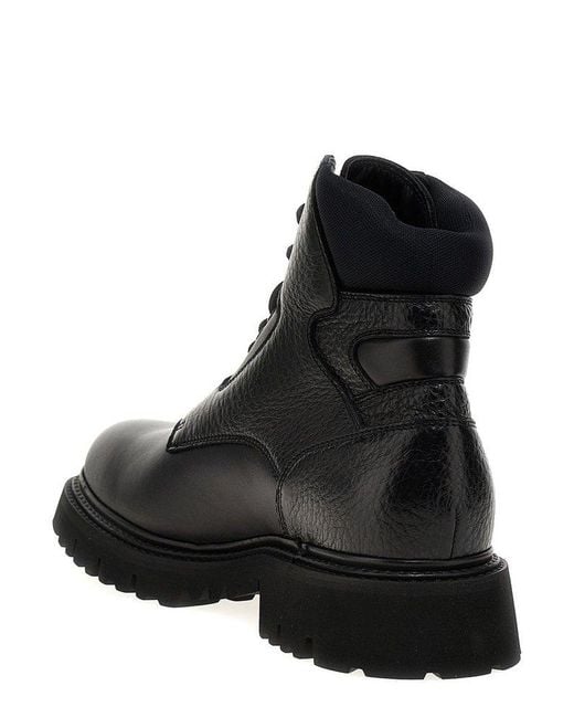 Doucal's Black X Neil Barrett Lace-Up Ankle Boots for men