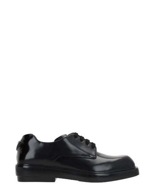 Prada Black Square-toe Lace-up Shoes for men
