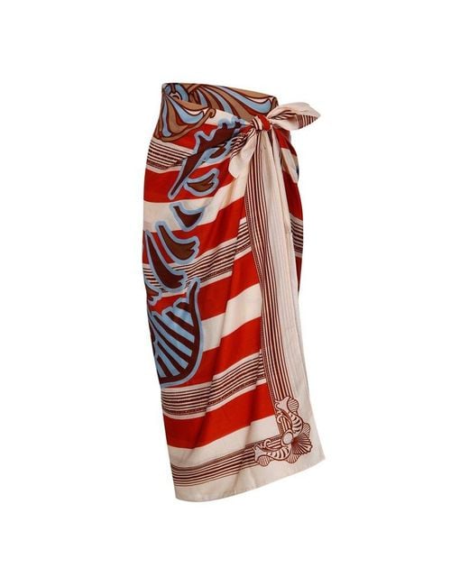 JUAN DE DIOS Red Wrap Skirt