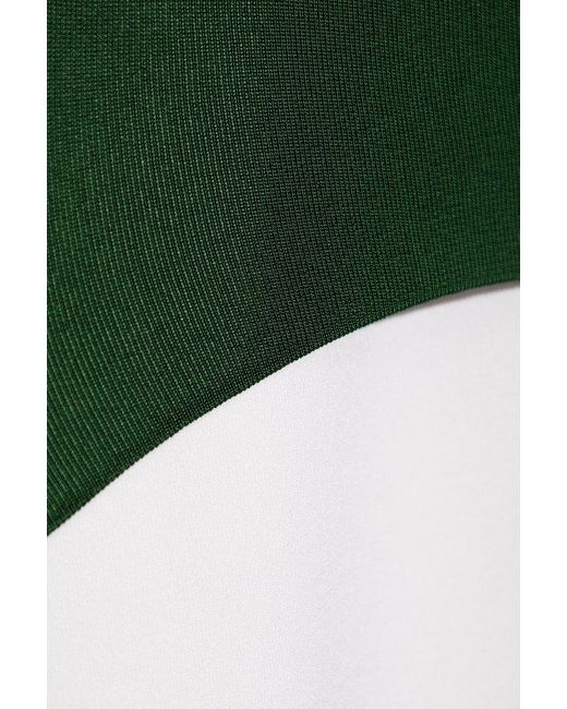 Ferragamo Green Skirt With Logo Application,