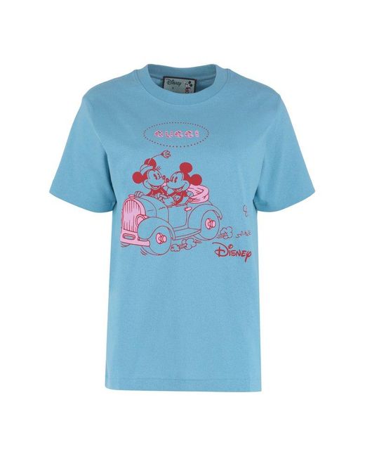 Gucci Blue X Disney Graphic Printed Crewneck T-shirt