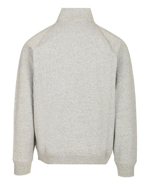 C P Company Gray Half Zip Pullover Sweater for men