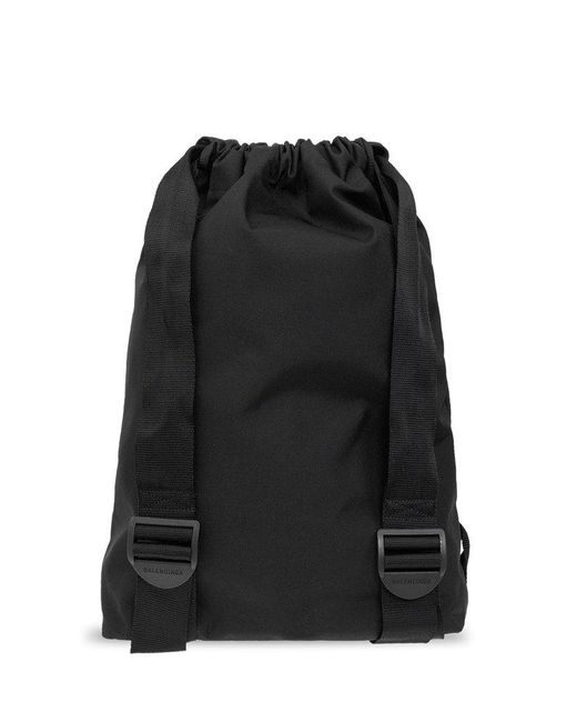 Balenciaga Black Backpack With Logo for men