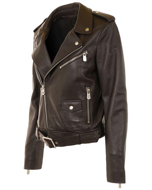 Pinko Black Zip-up Belted Biker Jacket