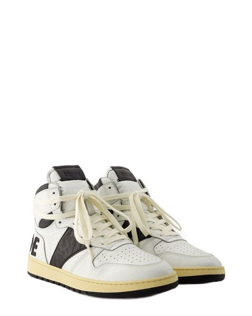 Rhude White Rhecess Hi Top Sneakers for men