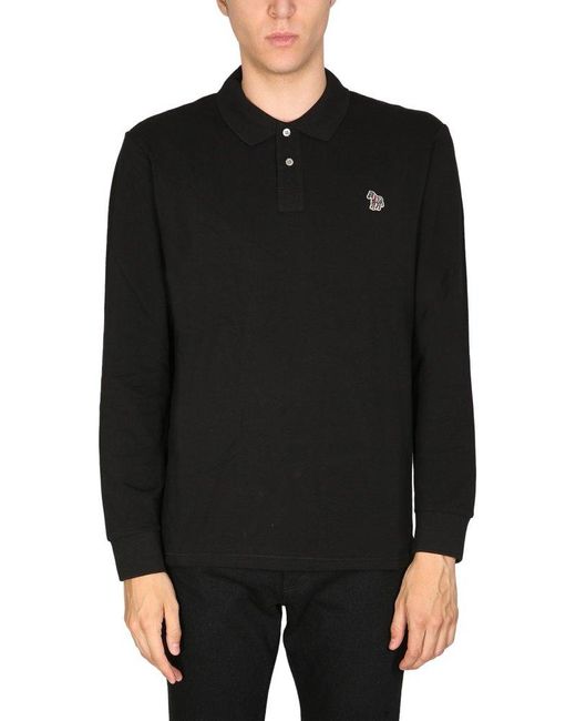 Cotton Regular Fit Polo Shirt in Nero 