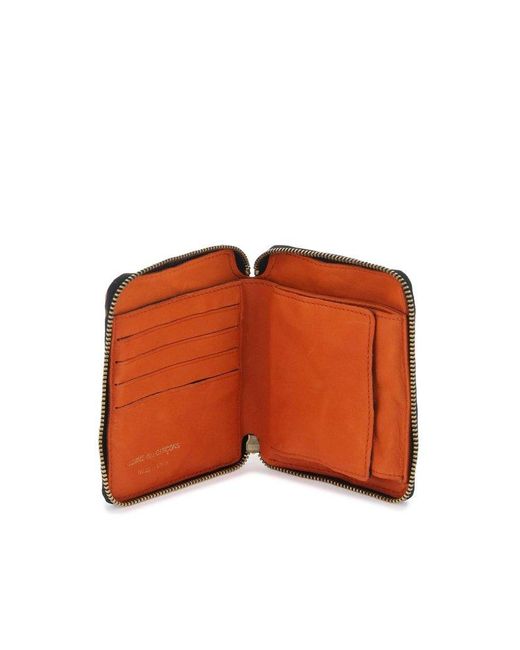 Comme des Garçons Orange Comme Des Garcons Wallet Washed Leather Zip-around Wallet for men