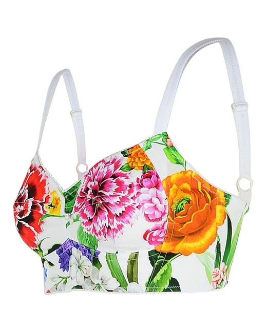 Dolce & Gabbana Red Top With All-Over Floral Motif And Adjustable Shoulder Straps