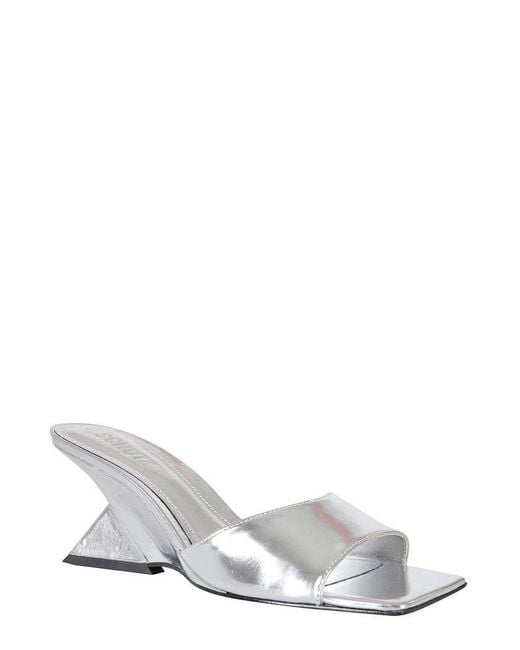 SCHUTZ SHOES White Abbie Sculpt Mules